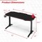 Costway 55'' Gaming Desk T-shaped Computer Desk w/ Full Mouse Pad & LED Lights